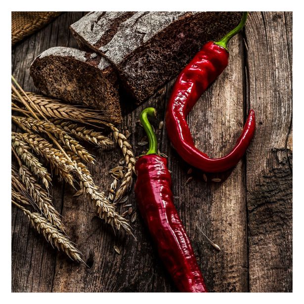 SLIKA STYLER FEFERONI STEKLENA 30X30 GL170