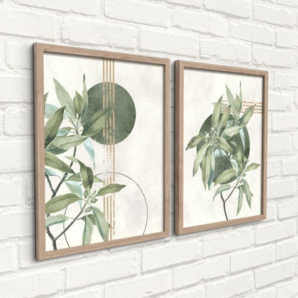 SLIKA STYLER GREEN DVOJNA Z OKVIRJEM 30X40 FR381