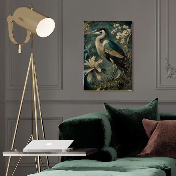 SLIKA STYLER GREEN HERON Z OKVIRJEM 50X70 AB234