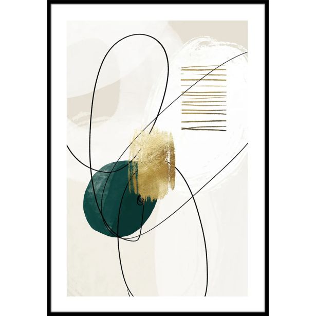 SLIKA STYLER GREEN SHAPE Z OKVIRJEM 50X70 AB110