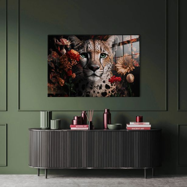 SLIKA STYLER LEO FLOWER STEKLENA 80X120 GL450