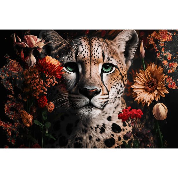 SLIKA STYLER LEO FLOWER STEKLENA 80X120 GL450