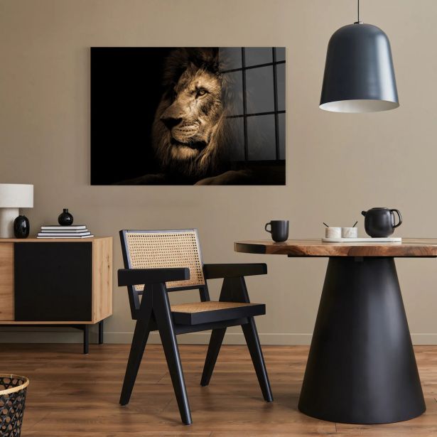 SLIKA STYLER LION STEKLENA 70X100 GL247