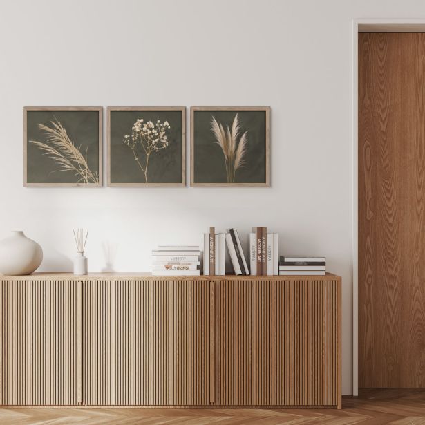 SLIKA STYLER PAMPAS TROJNA Z OKVIRJEM 30X30 FR391