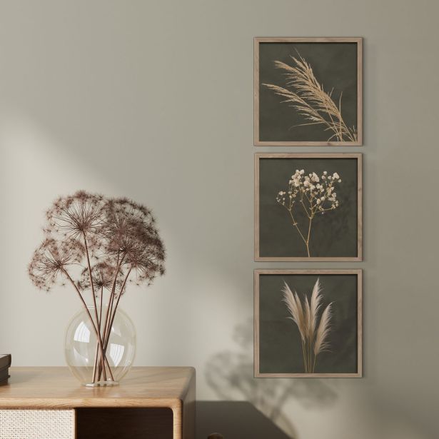 SLIKA STYLER PAMPAS TROJNA Z OKVIRJEM 30X30 FR391