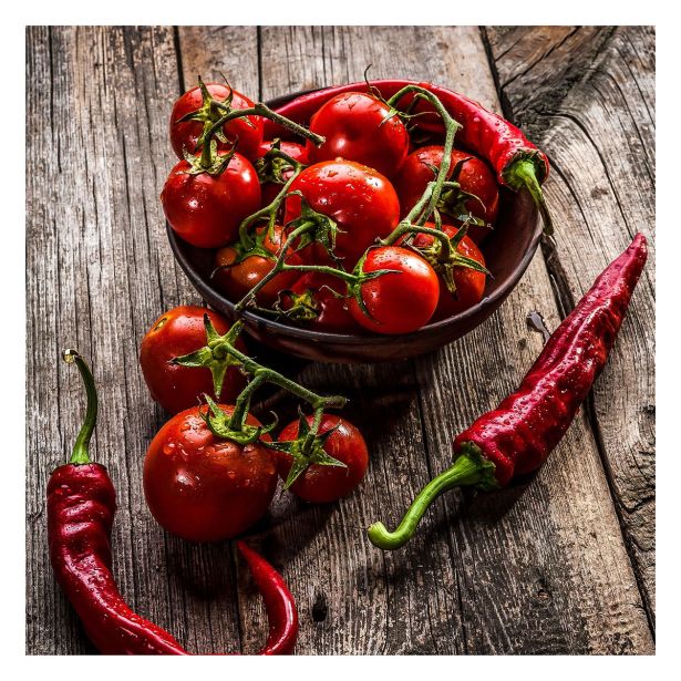 SLIKA STYLER PEPPERS STEKLENA 30X30 GL171