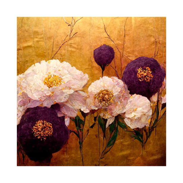 SLIKA STYLER PLATNO BURGUNDY POPPIES 60X60 ST678