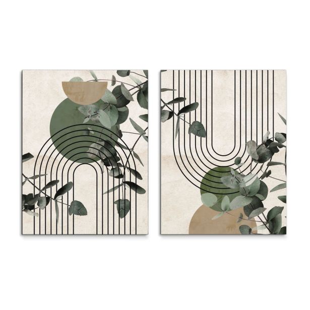 SLIKA STYLER PLATNO GREEN ARC DVOJNA 32X42 ST761