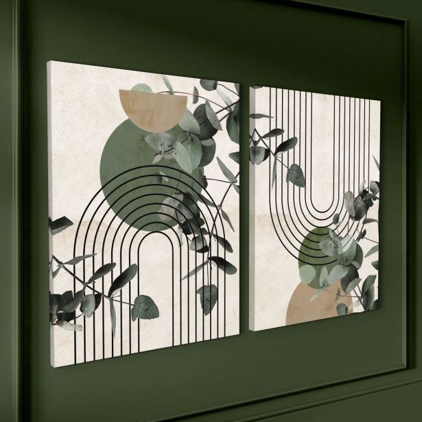 SLIKA STYLER PLATNO GREEN ARC DVOJNA 32X42 ST761