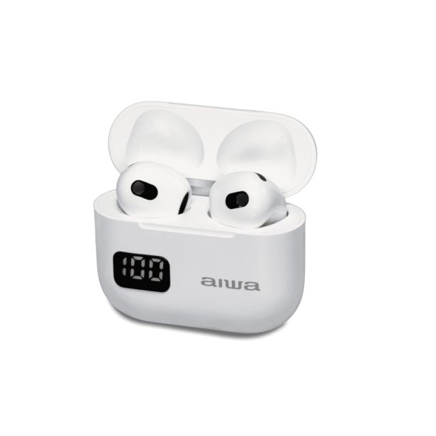 SLUŠALKE AIWA TWS, LED EKRAN EBTW-100WT