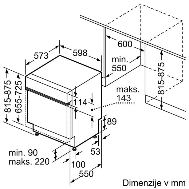 VGRADNI POMIVALNI STROJ BOSCH SMI6TCS00E VIDNA ARMATURA