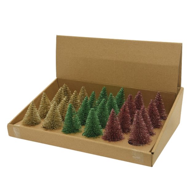 DEKORACIJA SMREKICA 8 CM SORT ROZA / ŠAMPANJEC / ZELENA