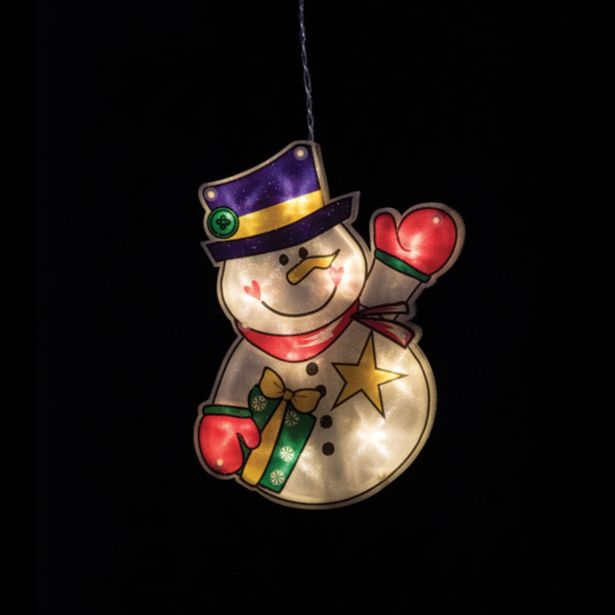 LUČKE MQ SNEŽAK 21X17 CM 10 LED TOPLO BELE S PRITISKAČEM