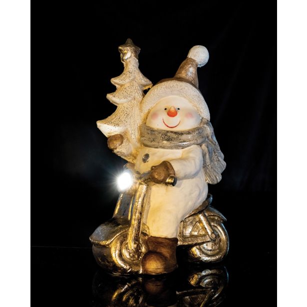 PRAZNIČNA FIGURA GLOSSTYLE SNEŽAK 47 CM LED NA MOTORJU
