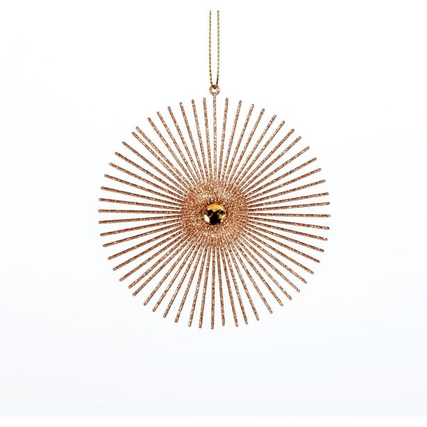 OKRASEK ZA JELKO GLOSSTYLE SNEŽINKA ZLATA Z DIAMANTO M FI 10 CM