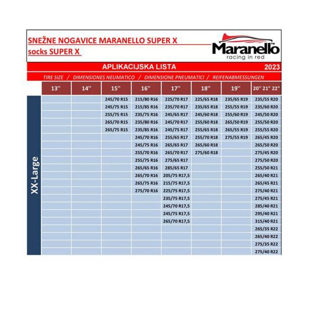 SNEŽNE VERIGE MARANELLO SNEŽNE NOGAVICE XXL SUPER X