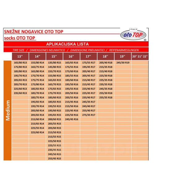 SNEŽNE VERIGE OTO TOP SNEŽNE NOGAVICE M