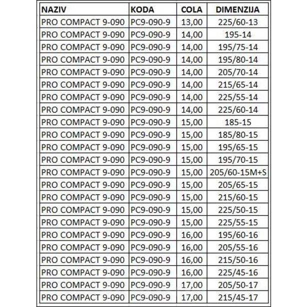 SNEŽNE VERIGE PRO COMPACT 9 9-090
