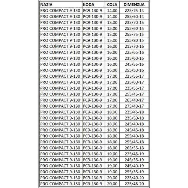 SNEŽNE VERIGE PRO COMPACT 9 9-130