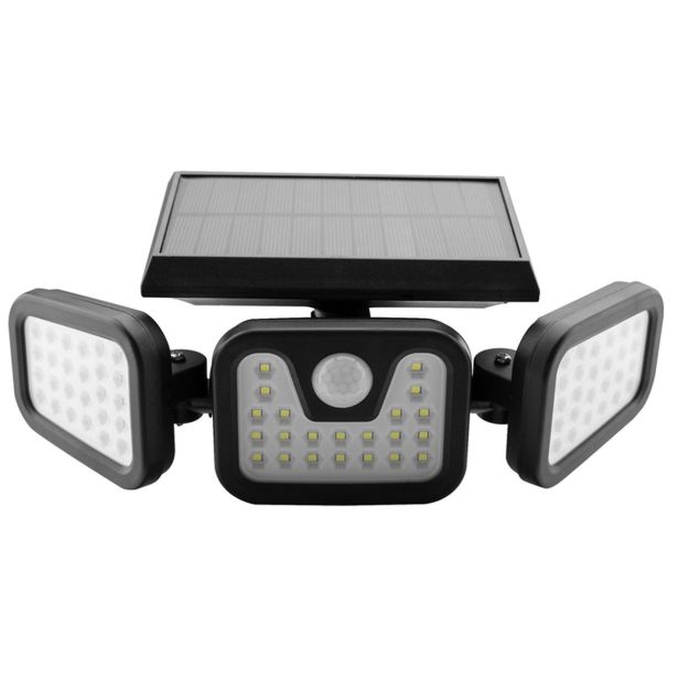 SOLARNA VRTNA SVETILKA ENTAC REFLEKTOR S SENZORJEM 3 LED PANELI 15W 600LM