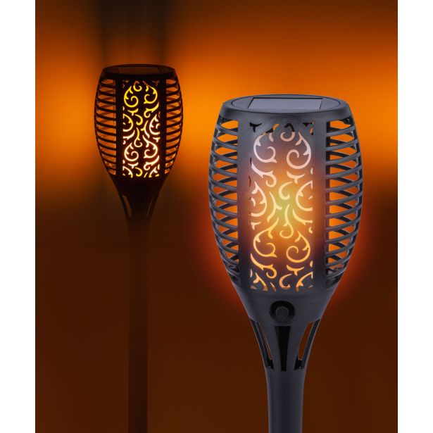 SOLARNA VRTNA SVETILKA GLOBO BAKLA OGENJ ČRNA 0.1W 3V, 1800K