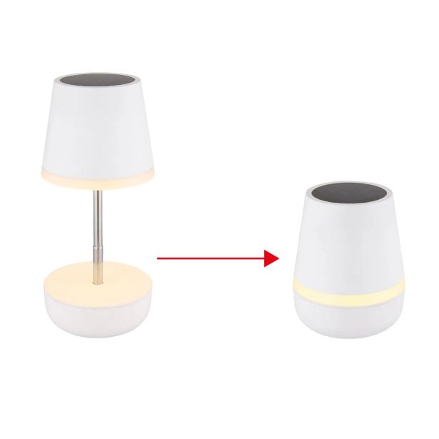 SOLARNA VRTNA SVETILKA GLOBO BELA NAMIZNA LED 0.06W IP44 3000K 110X250 MM