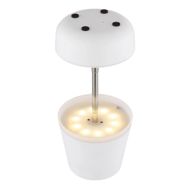 SOLARNA VRTNA SVETILKA GLOBO BELA NAMIZNA LED 0.06W IP44 3000K 110X250 MM