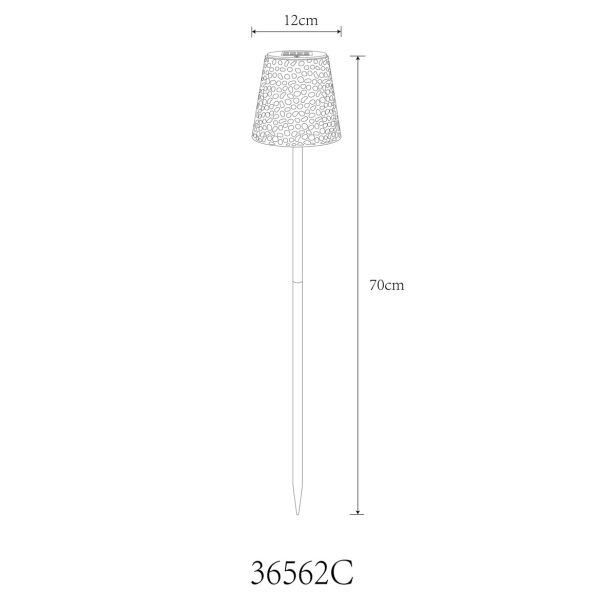 SOLARNA VRTNA SVETILKA GLOBO NABODALO S SENČNIKOM LED 0.06W IP44 3000K 12X70 CM