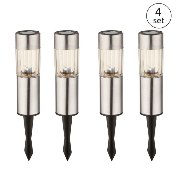 SOLARNA VRTNA SVETILKA GLOBO PALICA INOX 4X 0.06 W 3.2 V, TOPLO BELA