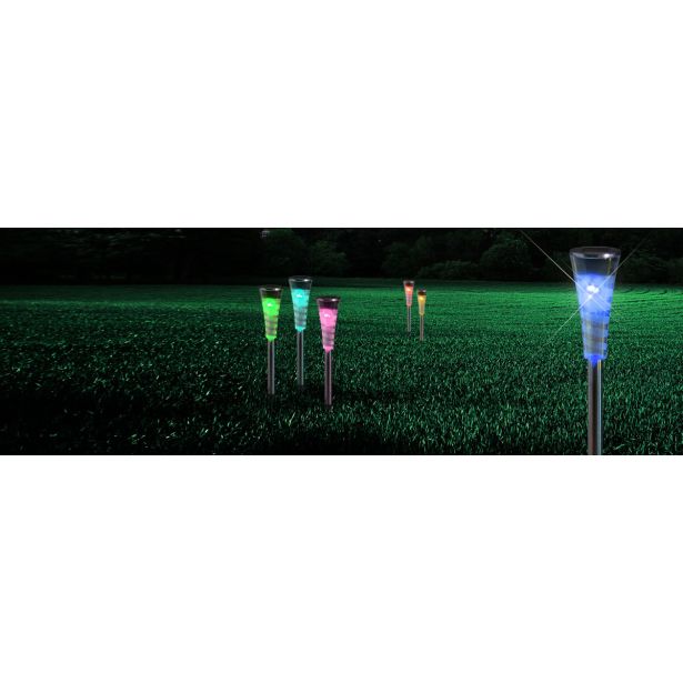 SOLARNA VRTNA SVETILKA GLOBO PALICA INOX BARVNA 5X 0.06 W 3.2 V, BARVITA