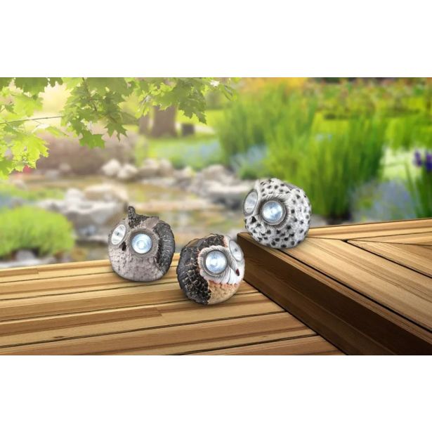 SOLARNA VRTNA SVETILKA GLOBO SOVA LED 0.06W IP44 4500K 115X112X100 MM