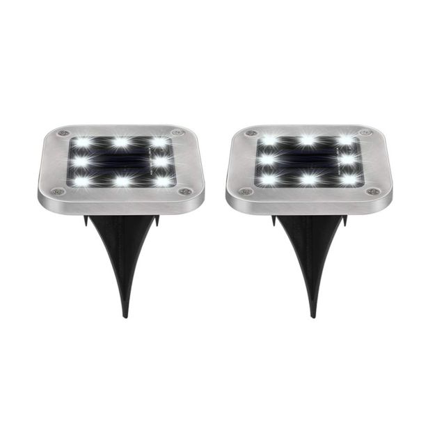 SOLARNA VRTNA SVETILKA GLOBO TALNA KVADRATNA LED ČRNA 0.1W 3V, BELA INOX 4X