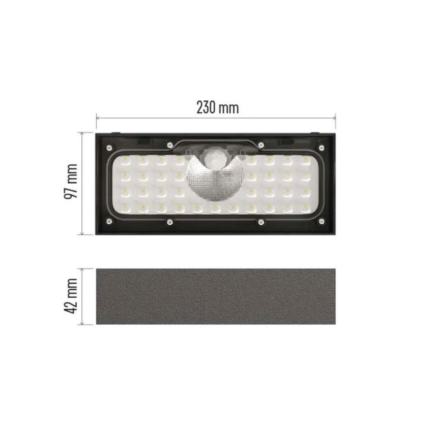 SOLARNA VRTNA SVETILKA LED SOLAR LUMINAIRE PROMA 900LM IP65 NW ČRNA