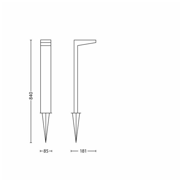 SOLARNA VRTNA SVETILKA PHILIPS GREENHOUSE 1X1W LED 17812/47/16 INOX