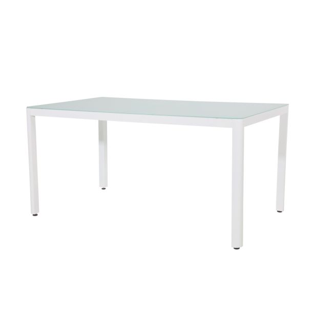 KOVINSKA MIZA LESLI SOLEIL 150X90 CM BELA