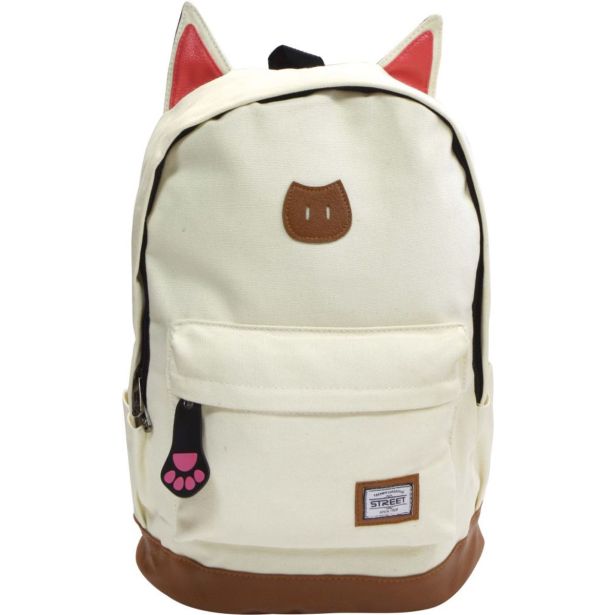 ŠOLSKI NAHRBTNIK STREET ROUND CAT WHITE