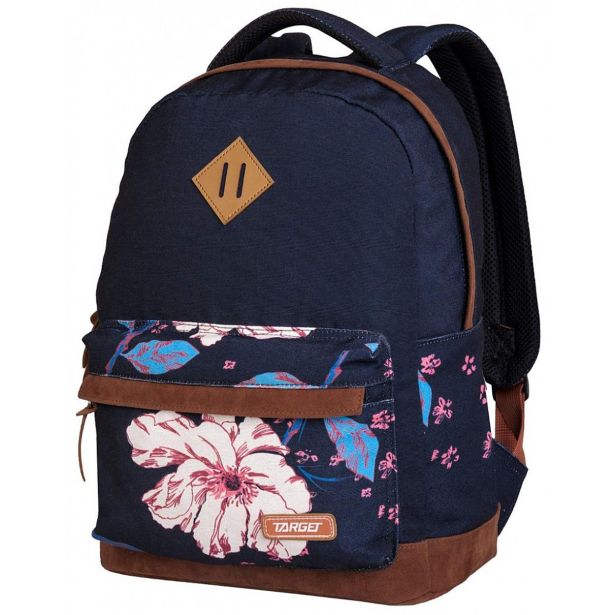 ŠOLSKI NAHRBTNIK TARGET CANVAS FLORAL BLUE 26776