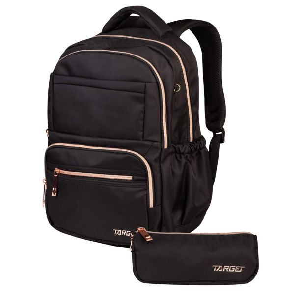 ŠOLSKI NAHRBTNIK TARGET S PERESNICO SET GLAMMER DEEP BLACK 28711