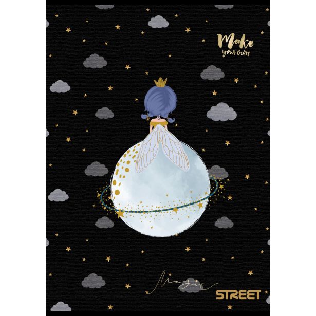 ŠOLSKI ZVEZEK STREET BLACK&GOLD A4 BREZČRTEN, 54 LISTOV, SORT