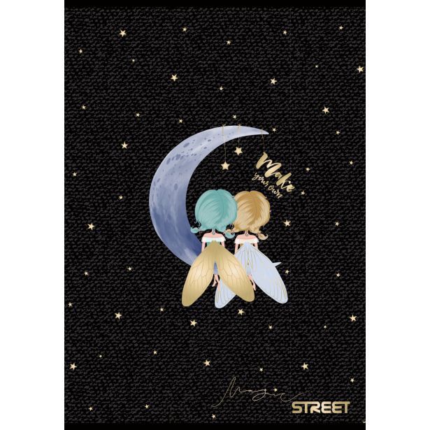 ŠOLSKI ZVEZEK STREET BLACK&GOLD A4 KARO 5 MM, 54 LISTOV, SORT