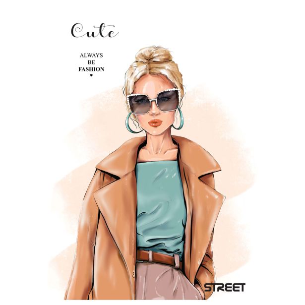 ŠOLSKI ZVEZEK STREET CUTE A4 ČRTAN Z ROBOM, 54 LISTOV, SORT