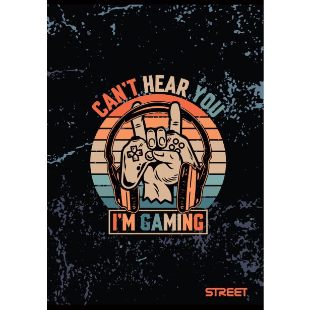 ŠOLSKI ZVEZEK STREET GAMING A4 KARO 5 MM, 54 LISTOV, SORT