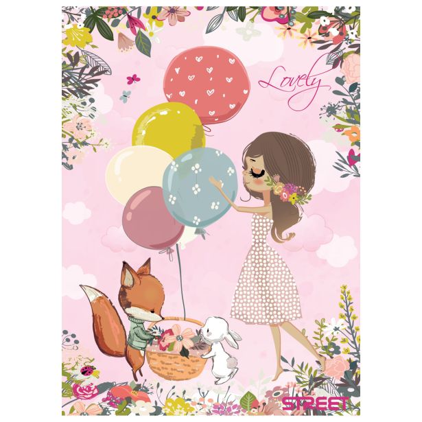 ŠOLSKI ZVEZEK STREET LOVELY TALE A4 BREZČRTEN, 54 LISTOV, SORT