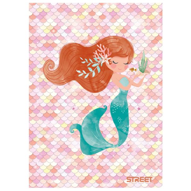 ŠOLSKI ZVEZEK STREET MERMAID A4 KARO 5 MM, 54 LISTOV, SORT