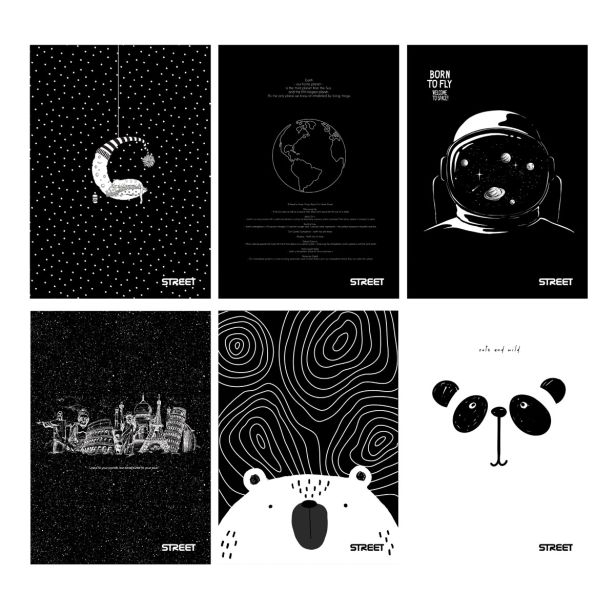 ŠOLSKI ZVEZEK STREET BLACK&WHITE A4 54L ČRTNI