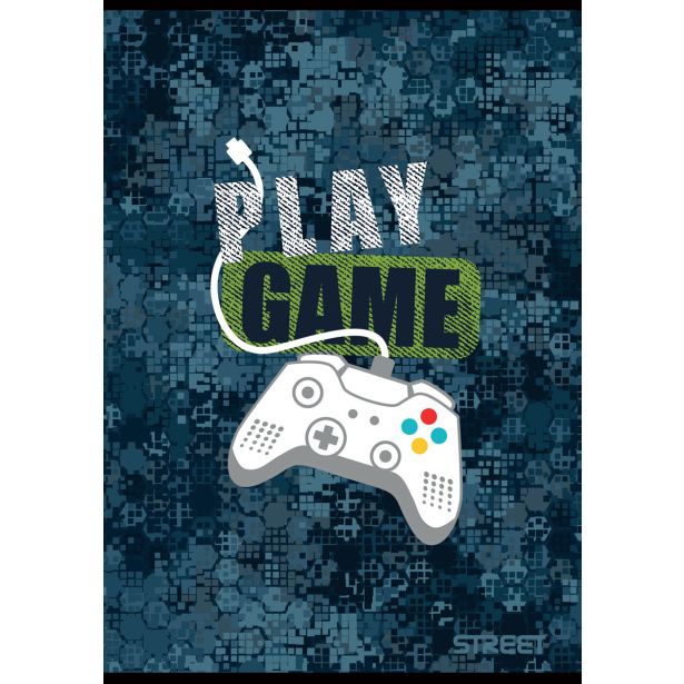 ŠOLSKI ZVEZEK STREET GAMING A4 ČRTAN Z ROBOM, 54 LISTOV, SORT