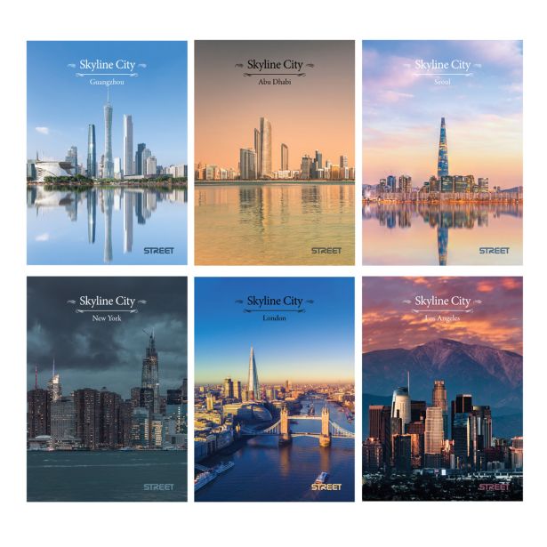 ŠOLSKI ZVEZEK STREET SKYLINE CITY A4 54L BREZČRTNI