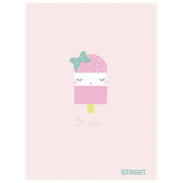 ŠOLSKI ZVEZEK STREET SWEET A4 BREZČRTEN, 54 LISTOV, SORT