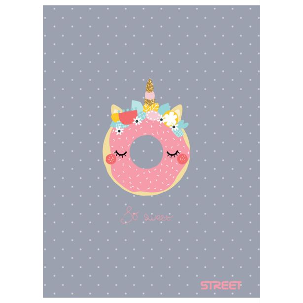 ŠOLSKI ZVEZEK STREET SWEET A4 BREZČRTEN, 54 LISTOV, SORT