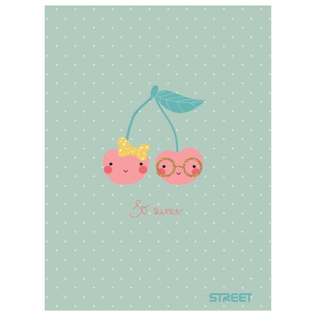 ŠOLSKI ZVEZEK STREET SWEET A4 ČRTAN Z ROBOM, 54 LISTOV, SORT